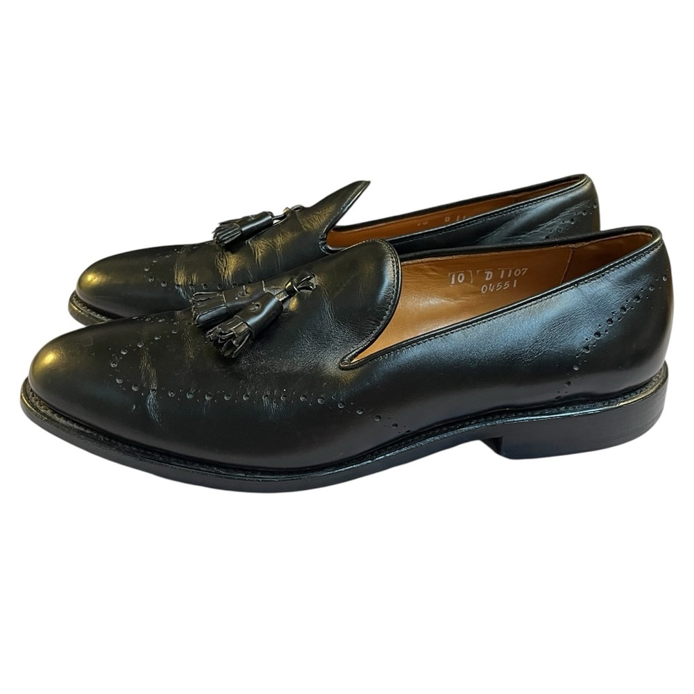 Allen Edmonds Black Leather Tassel dress loafers size 10D